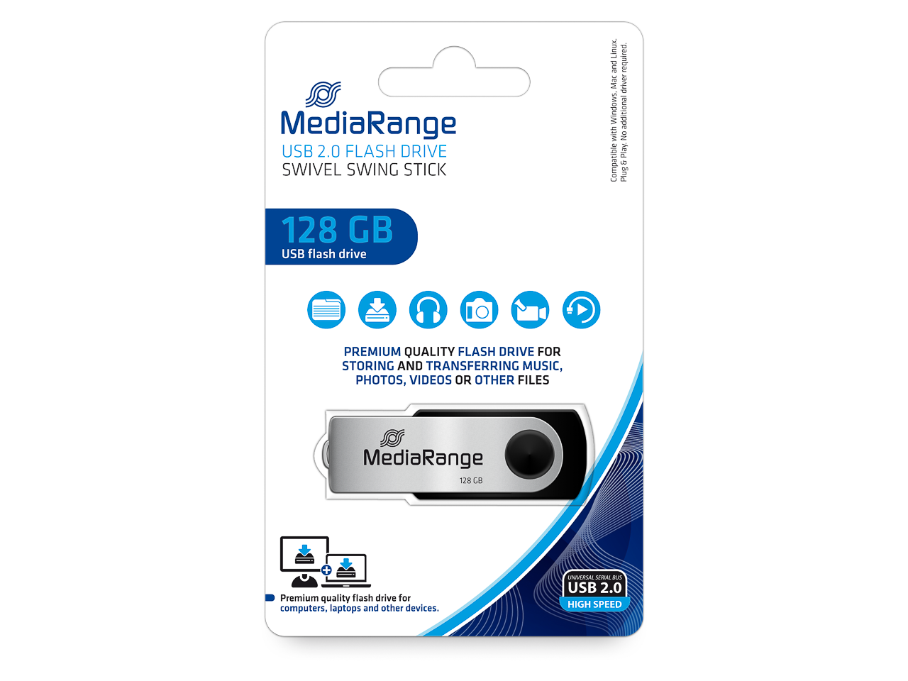 CLE USB PEN DRIVE 128 GB MEDIARANGE